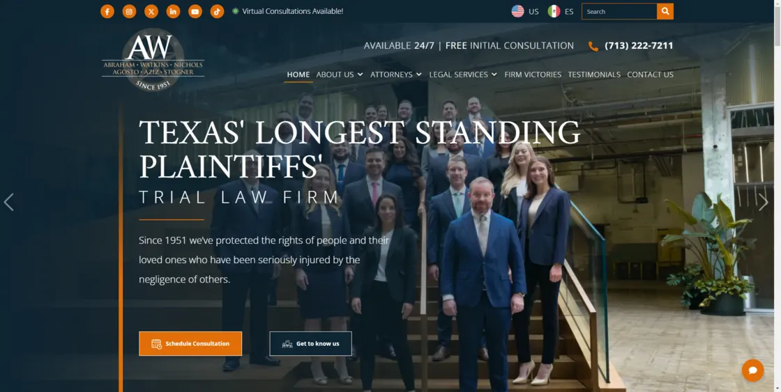 Screenshot of the Abraham Watkins website