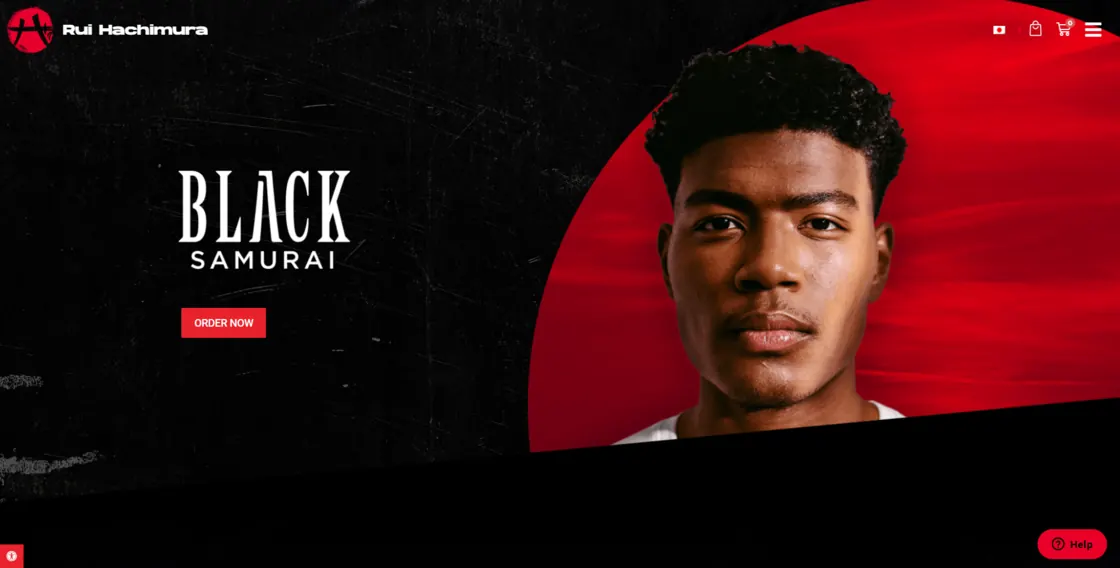 Screenshot of the Rui Hachimura website